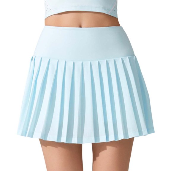 Pleated Tennis Skirt for Women with Shorts - Athletic Skort, Workout Running, Pockets, Elastic Waist, Multiple Sizes