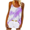 thumbnail image 1 of Pleated Tie-Dye Tank Tops Women Spaghetti Strap Camis Crew Neck Tanks Loose Comfort Shirts Summer Basic Tank Top Dressy Casual Vest Singlets, 1 of 5