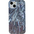 thumbnail image 1 of Pleated Water Ripple Chrome Plating Electroplated Wave Pattern Soft Compatible with iPhone Case (Blue,iPhone 12), 1 of 7
