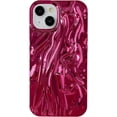 thumbnail image 1 of Pleated Water Ripple Chrome Plating Electroplated Wave Pattern Soft Compatible with iPhone Case (Red,iPhone 12 Pro Max), 1 of 7