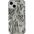 thumbnail image 1 of Pleated Water Ripple Chrome Plating Electroplated Wave Pattern Soft Compatible with iPhone Case (Silver,iPhone 13 Pro), 1 of 7