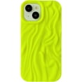 thumbnail image 1 of Pleated Water Ripple Chrome Wave Pattern Soft Compatible with iPhone Case (M Yellow,iPhone 14), 1 of 12
