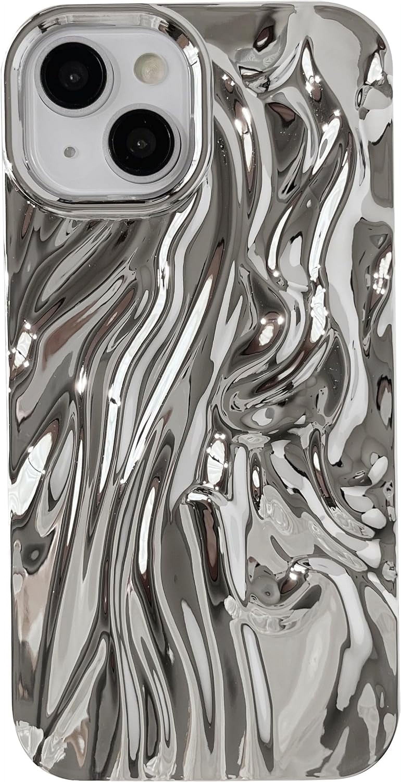 Pleated Water Ripple Chrome Wave Pattern Soft Compatible with iPhone ...