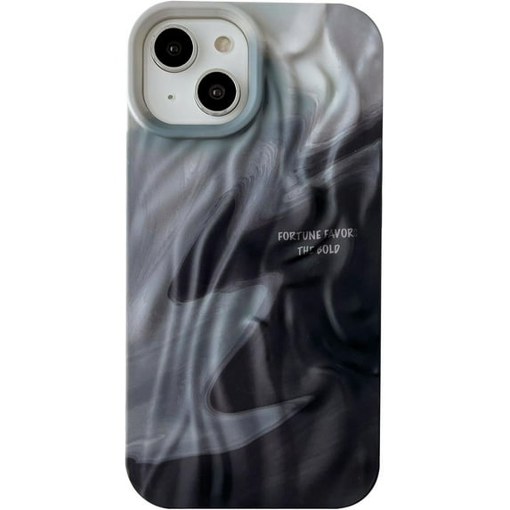 Pleated Water Ripple Chrome Wave Pattern Soft Compatible with iPhone Case (Water Black,iPhone 12 Pro Max)