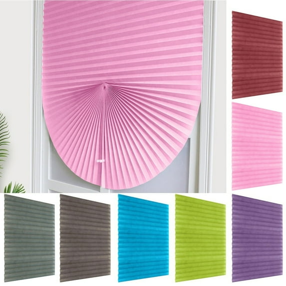 Pleated Window Shade Curtain, No Drill Installation Sunshade Blind, For Bedroom Home Privacy And Light Control, With High Blackout Fabric, Custom Fit For Most Windows, Easy To