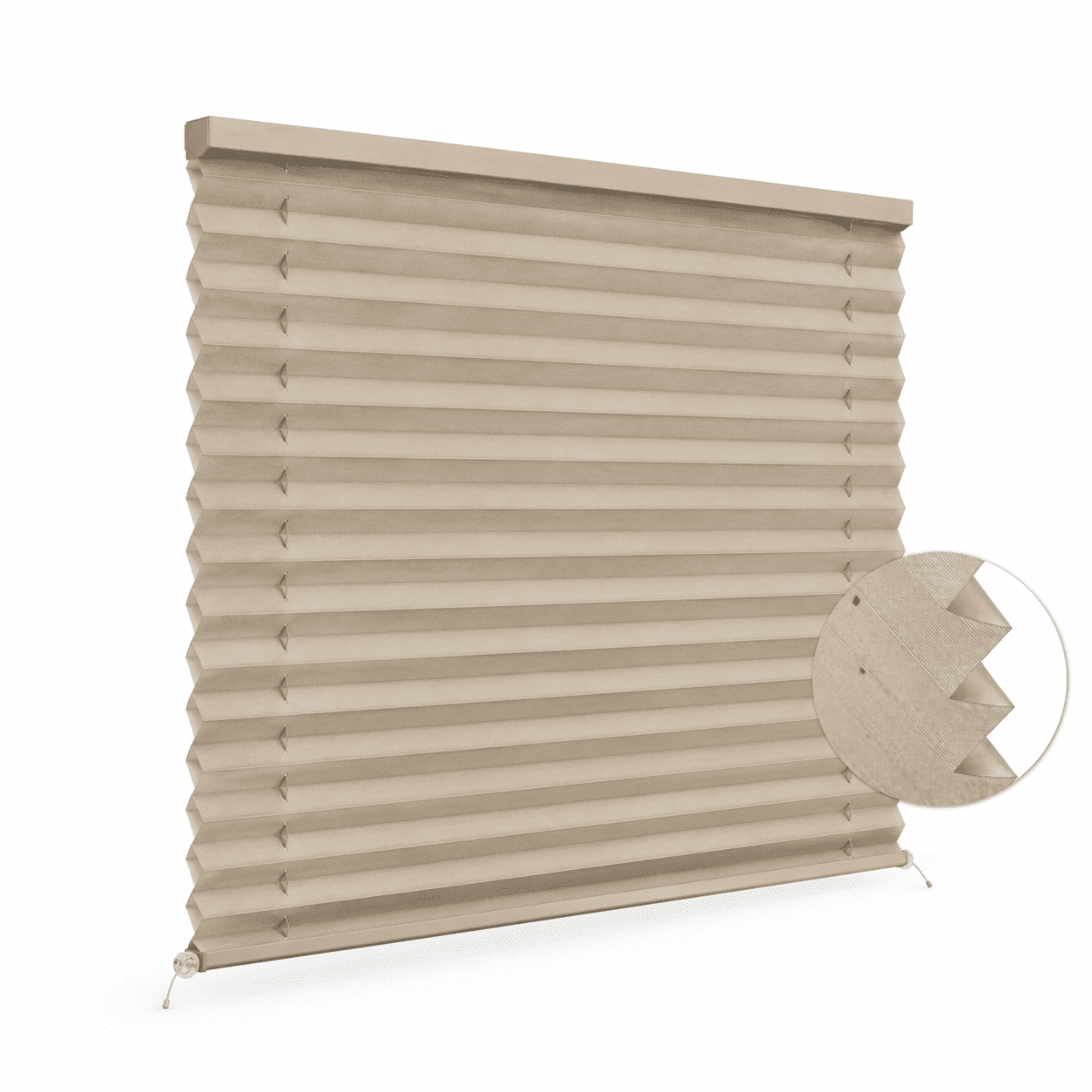 Pleated Window Shades, Cappuccino, 38''W x 24''H, Blackout Fabric for ...