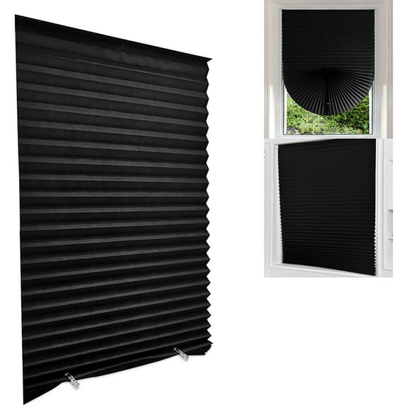 Pleated Window Shades Cordless Light Filtering Temporary No Drill Window Blinds Easy Install Cut to Size Fabric Shades for Bedroom Living Room Office Nursery Kitchen Bathroom