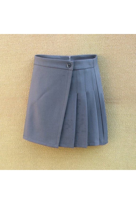 Gray Floral Woven Skirt