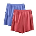 thumbnail image 1 of Plebaso 2 Pack Pajama Shorts for Women Plus Size Lounge Shorts Lightweight Comfy Sleep Bottoms with Pockets, 1 of 2