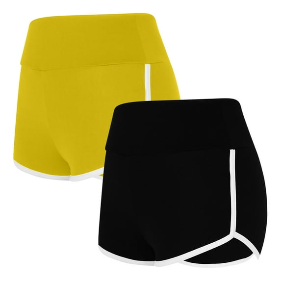 Plebaso 2 Pack Yoga Shorts for Women High Waisted Sports Shorts Womens Athletic Workout Running Shorts