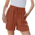 thumbnail image 1 of Plebaso Summer Shorts for Women Elastic Waist Casual Shorts Drawstring Womens Loose Wide Leg Shorts, 1 of 7