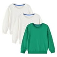thumbnail image 1 of Plebaso 3 Pack Kids Sweatshirts Long Sleeve Cotton Pullover for Boys Girls Crewneck Lightweight Tops, 1 of 6