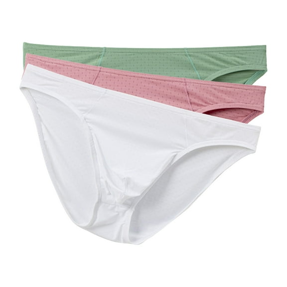 Plebaso 3 Pack Men's Briefs Low Rise Breathable Underwear Comfortable Lightweight Underpants for Men