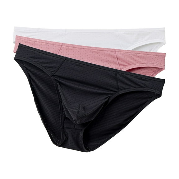 Plebaso 3 Pack Men's Briefs Low Rise Breathable Underwear Comfortable Lightweight Underpants for Men