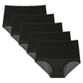thumbnail image 1 of Plebaso 5 Pack High Waisted Underwear for Women Lace Full Coverage Stretch Ladies Everyday Underpants, 1 of 6