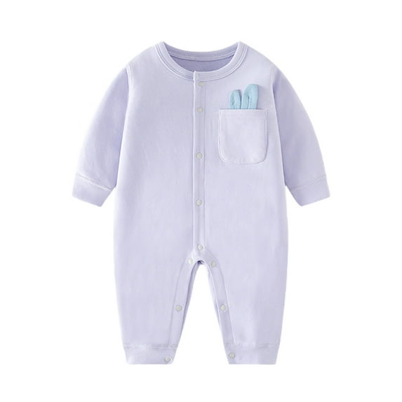 Plebaso Baby Thin Cotton Romper Warm Long Sleeve Solid Color Jumpsuit Outfits For Girls Boys Baby Clothes
