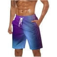 thumbnail image 1 of Plebaso Beach Shorts for Men Print Elastic Waist Drawstring Casual Shorts Lightweight Mens Summer Shorts, 1 of 5