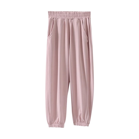 Plebaso Boys Girls Lightweight Jogger Pants Elastic Waist Activewear Outdoor Hiking Pants with Pockets