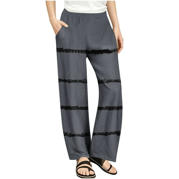 Plebaso Boys Girls Lounge Pants Print Wide Leg Pants Casual Elastic Waist Kids Trousers with Pockets