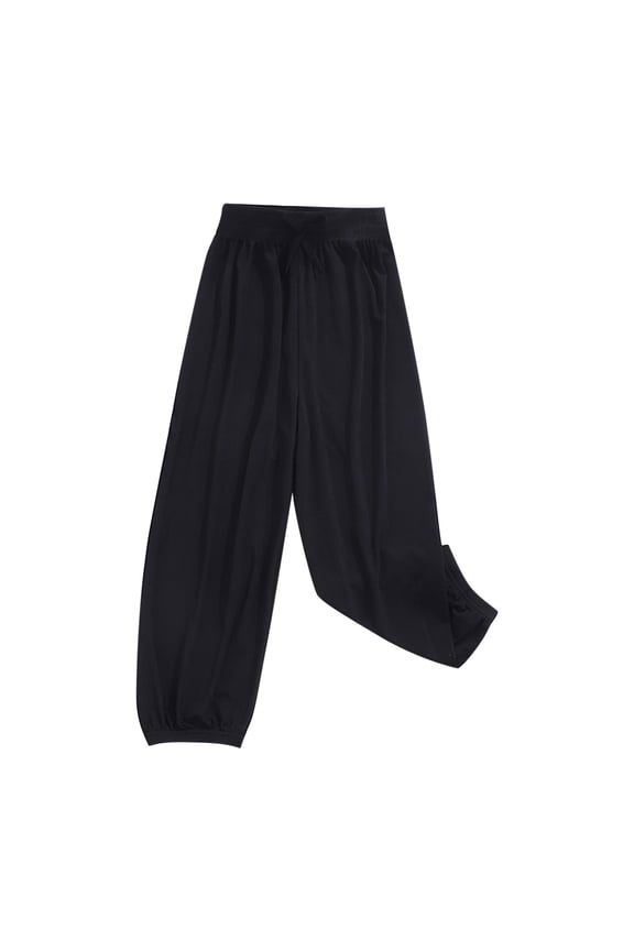 Boys Girls Summer Pants Thin Baggy Long Bloomers Casual Elastic Waist Kids Silk Jogger Pants