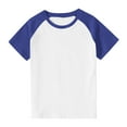 thumbnail image 1 of Plebaso Boys Girls Summer T-Shirts Short Sleeve Color Block Tee Tops for Kids Casual Crew Neck Shirts, 1 of 7