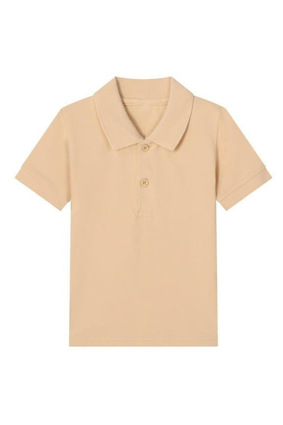 Boys Short Sleeve Golf Shirts Girls Collared School Uniform Tops Solid Color Activewear Sports Tee