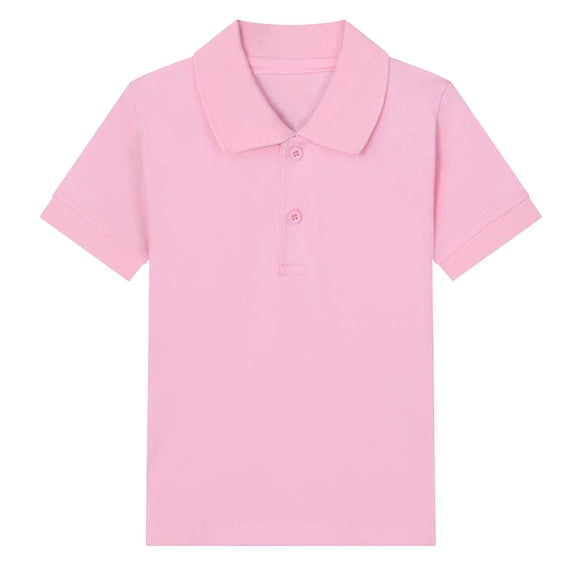 Plebaso Boys Short Sleeve Golf Shirts Girls Collared School Uniform Tops Solid Color Activewear Sports Tee