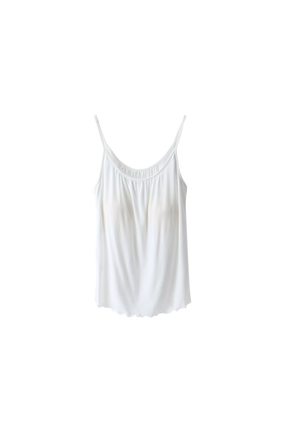 Camisole Tops for Women Pajama Tank Top Spaghetti Strap Cami Soft Sleep Sleeveless Shirts with Built in Bras