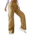 thumbnail image 1 of Plebaso Cargo Pants for Women Casual Solid Color Long Pants with Pockets Women's Loose Outdoor Fitness Pants, 1 of 7