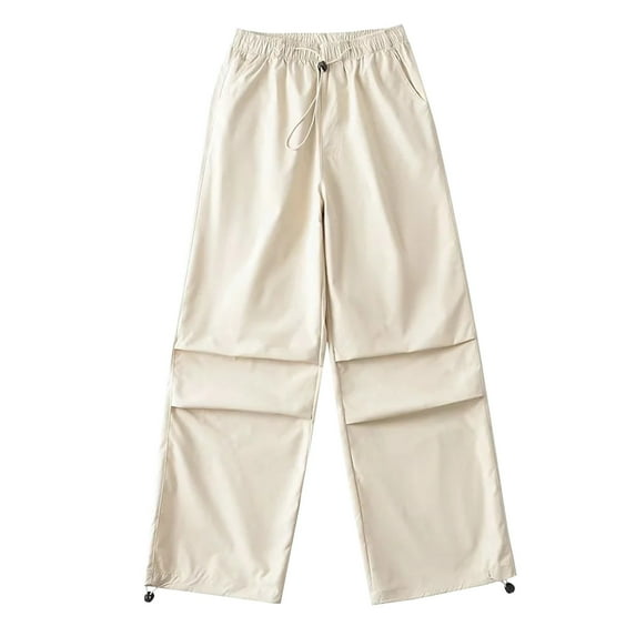 Plebaso Cargo Pants for Women Solid Color Elastic Waist Cinch Bottom Sweatpants Ladies Workout Out Trousers