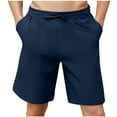 thumbnail image 1 of Plebaso Casual Shorts for Men Summer Drawstring Lightweight Plain Mens Beach Vacation Shorts with Pockets, 1 of 7