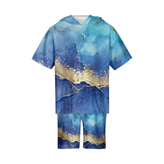 Plebaso Children's Boys Girls Printed Short Sleeve T-shirt Set Two-piece Casual Shorts Outfits Baby Clothes Sets