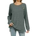 thumbnail image 1 of Plebaso Fall Tops for Women Knit Long Sleeve Tunic Lightweight Casual Pullover Sweater Shirts, 1 of 7