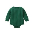 thumbnail image 1 of Plebaso Fall Winter Toddler Baby Long Sleeve Knitted Sweater Romper Solid Color Warm Jumpsuit Baby Clothes, 1 of 7