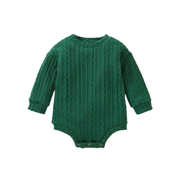 Plebaso Fall Winter Toddler Baby Long Sleeve Knitted Sweater Romper Solid Color Warm Jumpsuit Baby Clothes
