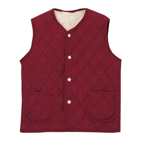 Plebaso Fleece Lined Vest for Women Button down Sleeveless Jacket Casual V Neck Womens Warm Outerwear