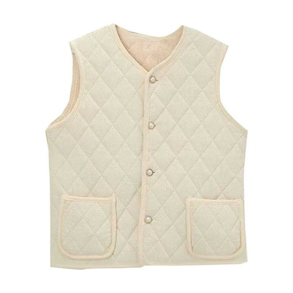 Plebaso Fleece Lined Vest for Women Button down Sleeveless Jacket Casual V Neck Womens Warm Outerwear