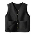 thumbnail image 1 of Plebaso Fleece Vest for Women V Neck Lightweight Outerwear Button down Sleeveless Jacket with Pockets, 1 of 6