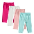 thumbnail image 1 of Plebaso Girls 4 Pack Capri Leggings Thin Summer Leggings Solid Color Stretch Pants for Dance Running, 1 of 6