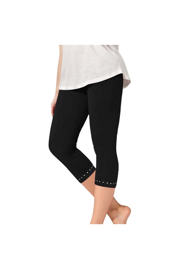 Girls Capri Leggings Stretch Running Workout Yoga Capris Elastic Waist Dance Pants Activewear