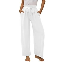 Plebaso Girls Casual Pants Wide Leg High Waisted Pants Kids Solid Color Loose Lounge Trousers for Girls