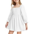 thumbnail image 1 of Plebaso Girls Dresses Squares Neck Lantern Sleeve Ruffled Lace Dress Baby Spring Summer Clothes, 1 of 4