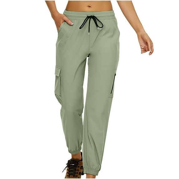 Plebaso Jogger Pants for Women Casual Solid Color Elastic Waist Straight Leg Pants Women's Loose Outdoor Fitness Pants