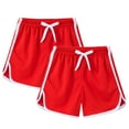 thumbnail image 1 of Plebaso Kids 2 Pack Athletic Shorts Boys Girls Elastic Waist Running Shorts Summer Beach Sports Shorts, 1 of 6