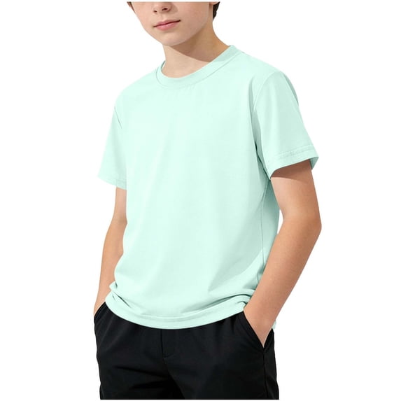 Plebaso Kids Athletic Mesh T-Shirts Short Sleeve Quick Dry Tees for Boys Girls Breathable Activewear Tops
