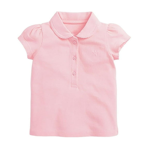 Plebaso Kids Boys Girls Cotton T-Shirt Lapel Buttons Solid Color Blouses Top Baby Summer Clothes