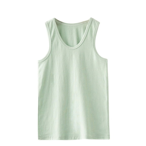 Plebaso Kids Boys Girls Sleeveless T-Shirt Solid Color Round Neck Vest Tee Baby Summer Clothes