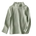 thumbnail image 1 of Plebaso Kids Boys Girls Solid Color Turtleneck Long Sleeve Top Baby Cotton Base Shirt Fall Winter Clothes, 1 of 5