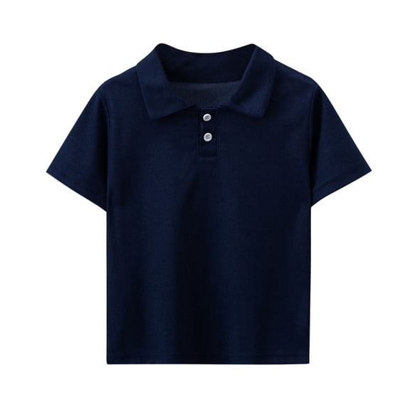 Plebaso Kids Collared T-Shirts Summer School Uniform Tops Casual Short Sleeve Golf Tee for Boys Girls