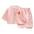 thumbnail image 1 of Plebaso Kids Cotton Clothes Loungewear 2 Piece Long Sleeve Tops Casual Pants Boys Girls Plaid Outfits, 1 of 5